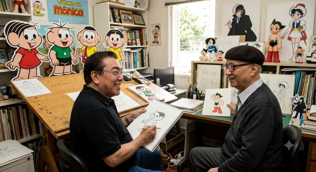 Mauriciop de Souza e Osamu Tezuka