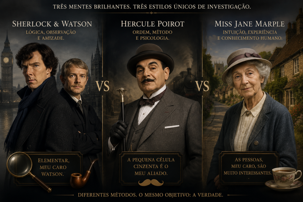 Sherlock e Watson vs Poirot vs Mapple